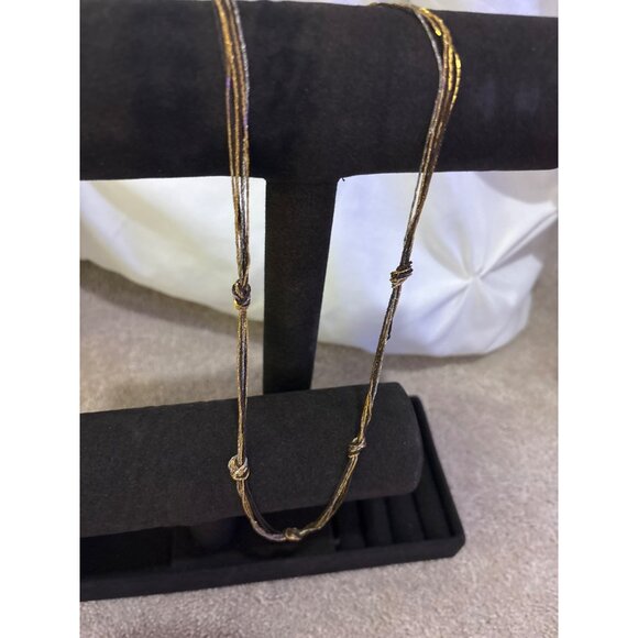 Vintage Napier Multi-Strand Gold & Bronze Knot Necklace Chain - Picture 4 of 9